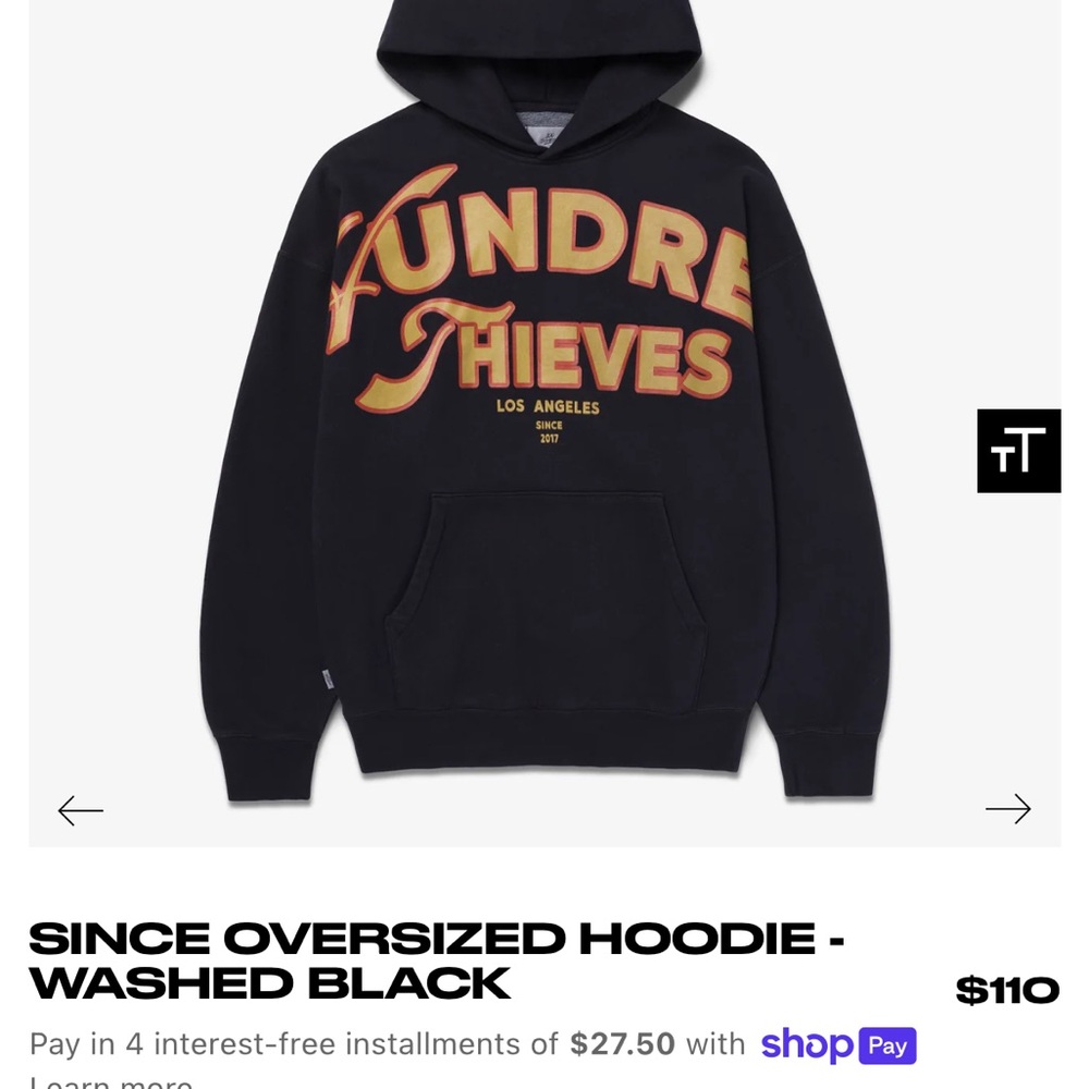 100 Thieves: Oversized Black Hoodie